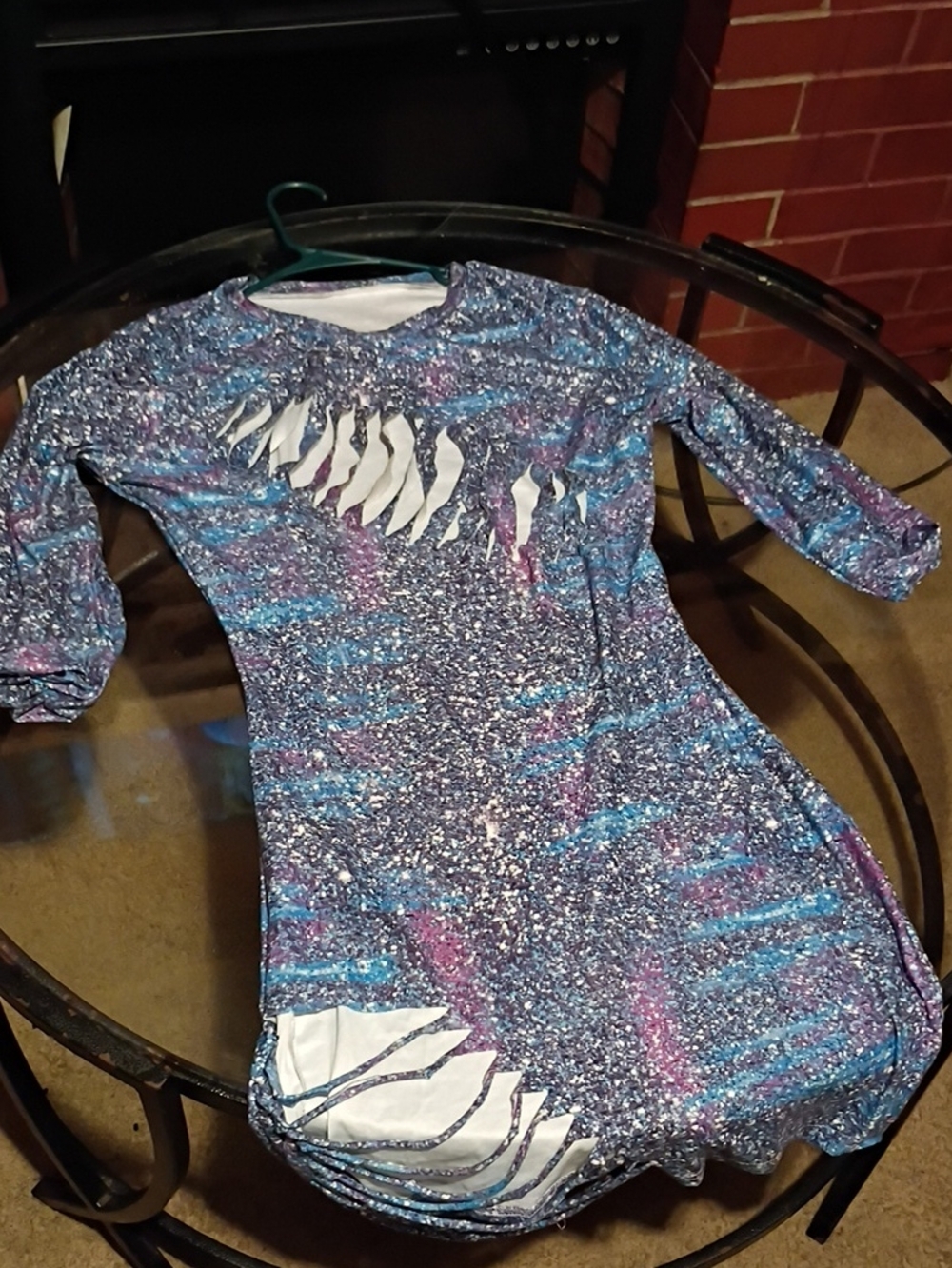torrid Purple and Blue Space-Dye Long Sleeve Top with White Cutouts